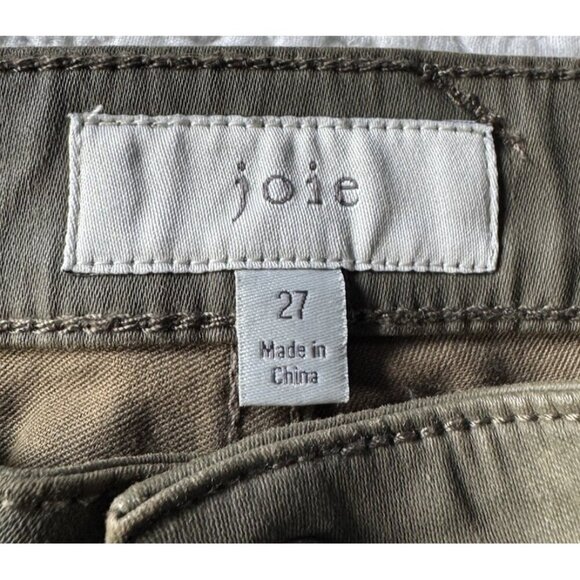 Joie Women's Sz 27 Park Mid Rise Coated Skinny Pants in "Fatigue" Green Pants - Picture 6 of 16
